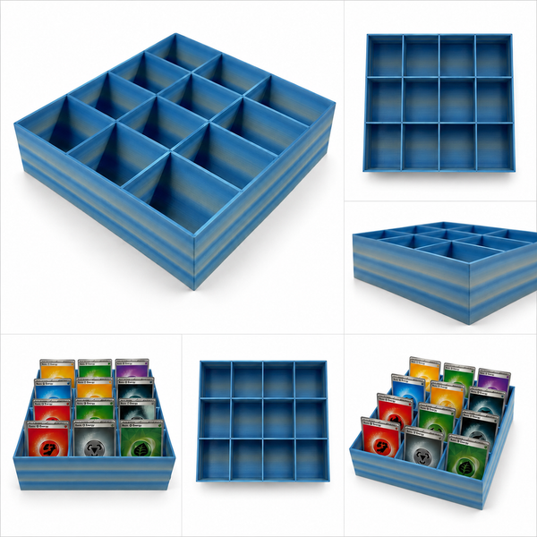 12-Slot TCG Card Sorter & Organizer | Trading Card Storage Tray (Blue)