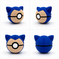 Snorlax-Inspired Desktop Display Pokeball | Gaming Shelf Decor Snorlax Pokeball